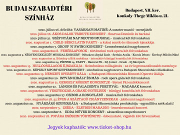 Színes a Budai Szabadtéri Színház programja Színes a Budai Szabadtéri Színház programja