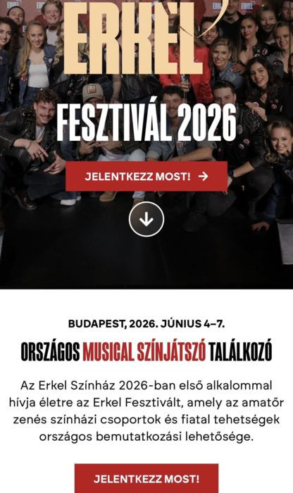 Országos Musical Színjátszó Találkozót hirdet az Erkel Színház Országos Musical Színjátszó Találkozót hirdet az Erkel Színház